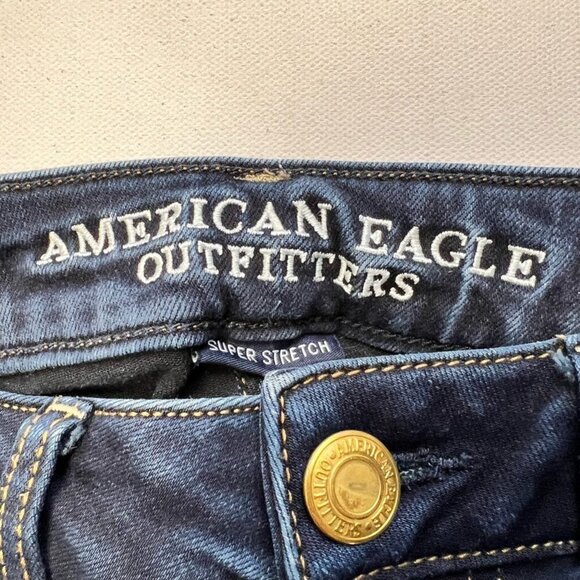 American Eagle Outfitters Womens Skinny Jeans Blue Super Stretch Denim 00 Short - Picture 10 of 11